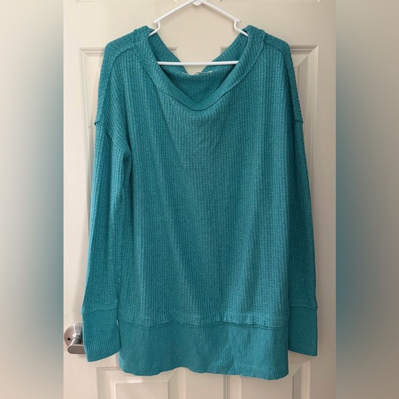 We The Free Tops - We The Free/Free People North Shore Thermal Tunic Top in Turquoise, Small
